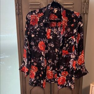 Wilfred Black and Red Floral Blouse